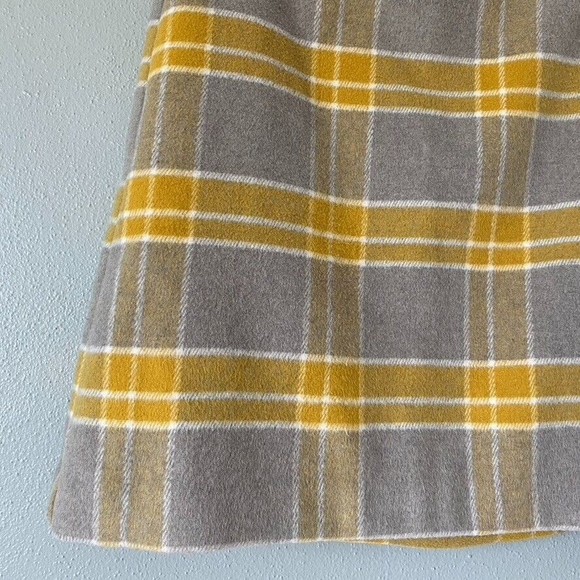 Loft Women's Yellow Gray Plaid Wool Blend Mini Fully Lined Side Zip Skirt Size 6 - Picture 3 of 11